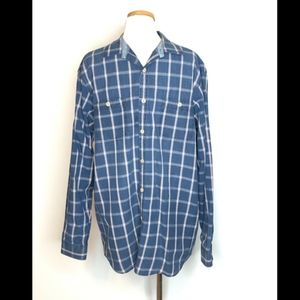 Daniel Cremieux collection blue plaid dress shirt